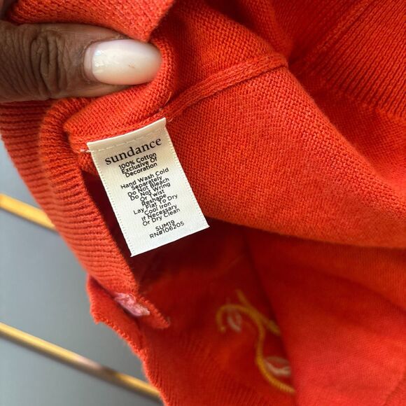 Sundance Cardigan Womens L Orange Salado Paisley Floral Embroidery Sequin NEW - Picture 11 of 11